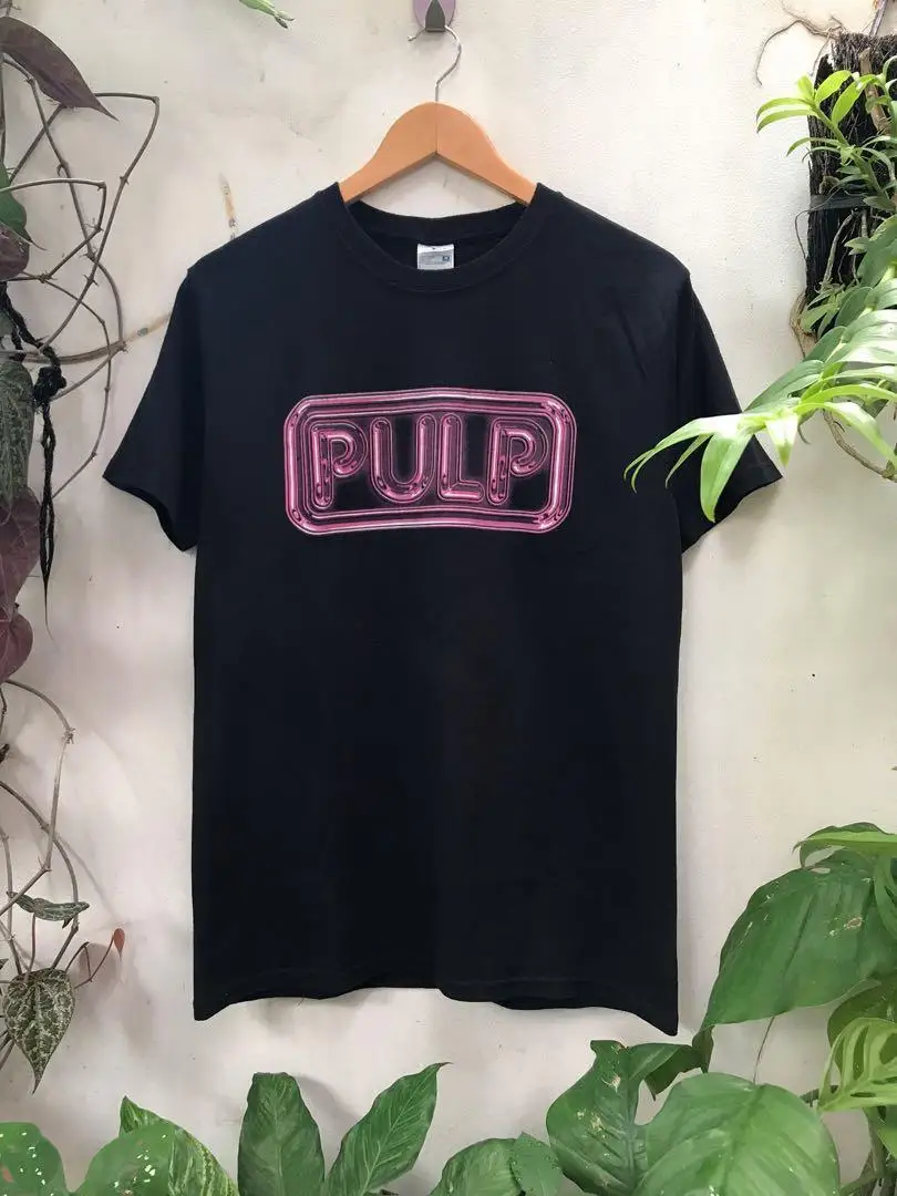 PULP LOGO IN PINK T SHIRT, REMAKE T-SHIRT, INDIE ROCK BAND TE2537 long sleeves