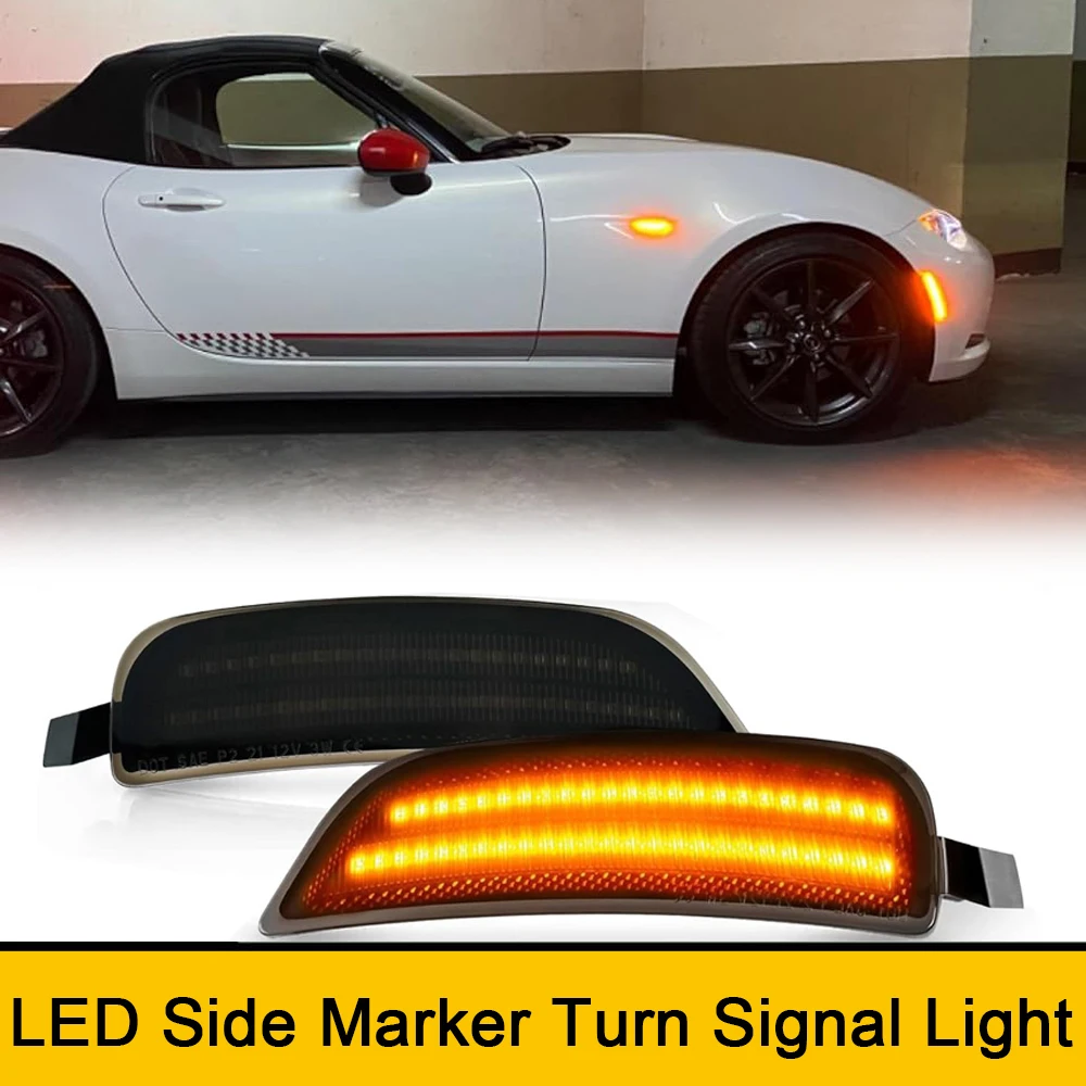 

For Mazda Miata MX-5 2016-2022 Front Rear Fender LED Side Marker Parking Indicator Light No Error Canbus OEM#NA1J515F0B