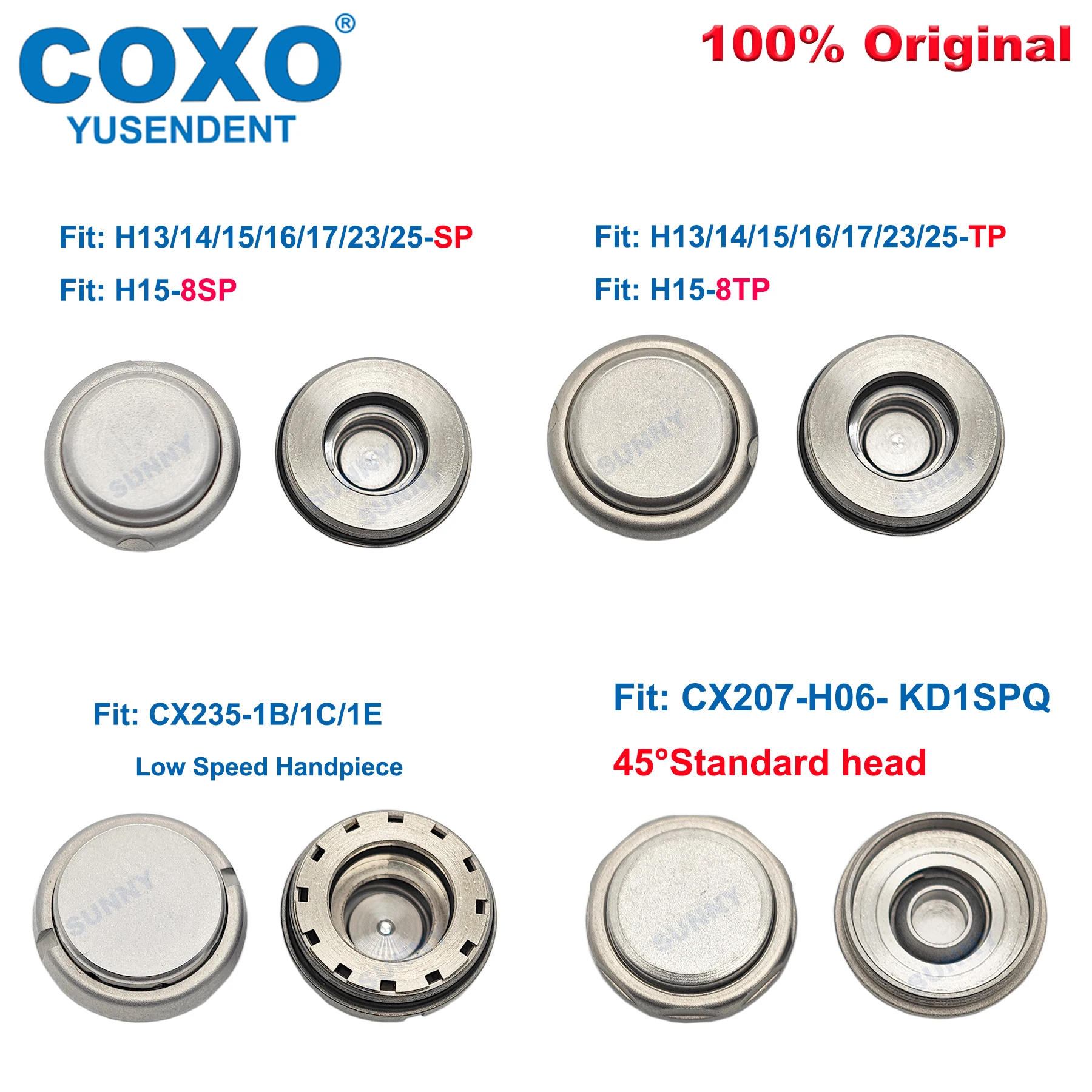 

COXO Dental Handpiece Cap Head Back Cover Stainless Push Button 45°Standard head High Speed/Low Speed Handpiece