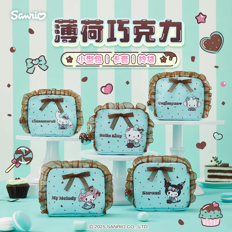 

Sanrio Mint Chocolate My Melody Kuromi Hello Kitty Cute Convenient Small Handbag Anime Merchandise Girls' Accessories Gift