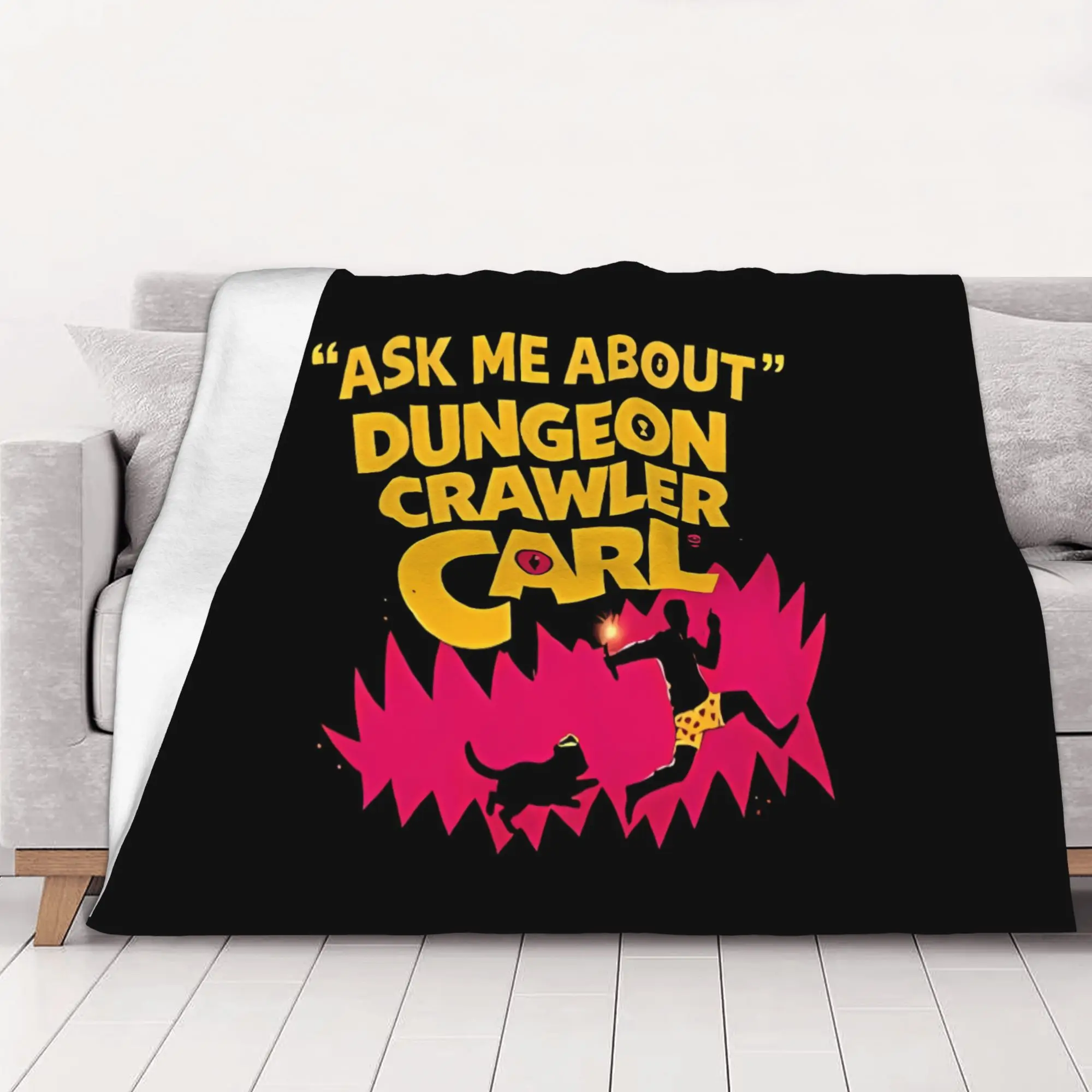 1PC home Cutecore Ask Me About Dungeon Crawler Carl Blanket Super Cosy Plush Home Living Room Sofa halloween