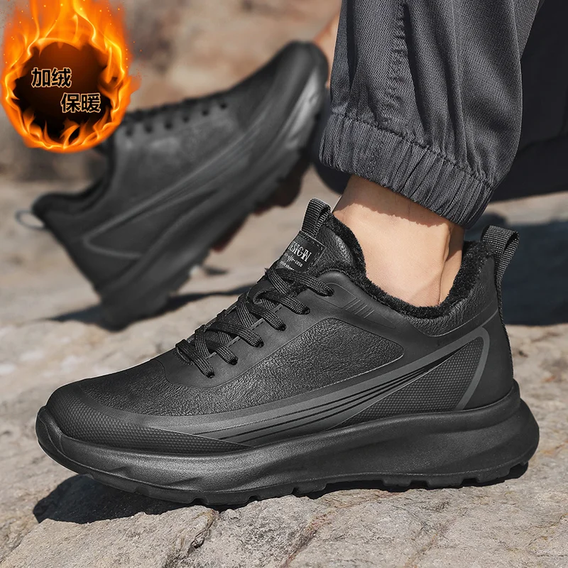 

Winter Men Lace Up Snow Boots 2025 New Warm and Cold Proof Comfortable and Soft Waterproof and Anti Slip Waterproof and Non-slip