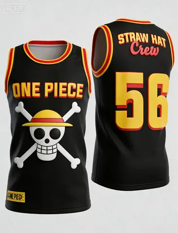 2026 Summer One Piece Retro Cosplay Vest Men's Oversize 3D Printed Sleeveless T-shirt Family Unisex Children Sports Shirt