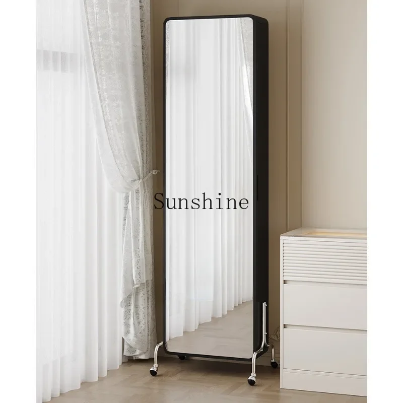 

French mobile cosmetic cabinet modern simple bedroom storage full-length mirror integrated