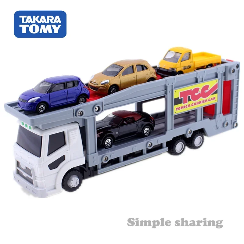 Takara Tomy Tomica Wereld Tomica Carrier Auto Set Met 4 Nissan, Suzuki, Toyota, speelgoed Motor Voertuig Diecast Metaal Model