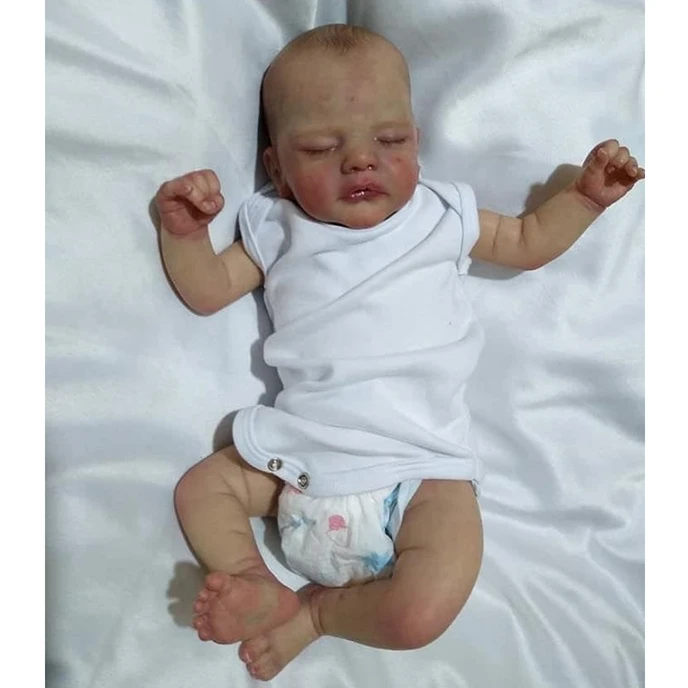 48cm Already Reborn Sleeping Sam NewBorn Reborn Baby As Picture with 3D Painted Skin Veins Collectible Art Doll Gifts for Kids