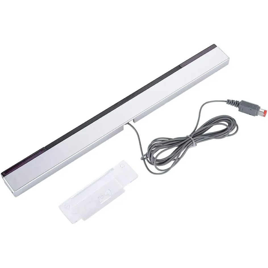 Sensor Bar for Wii, Replacement Wired Infrared Ray Sensor Bar for Nintendo Wii and Wii U Console, Includes Clear Stand