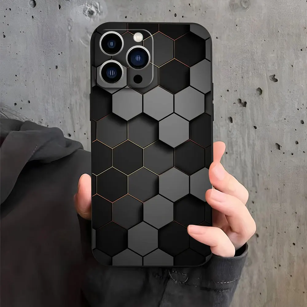 

Black Fashion Cool Unique Cartoon Design Phone Case, Compatible with iPhone 11/12/13/14/15/16 Pro Max back cover