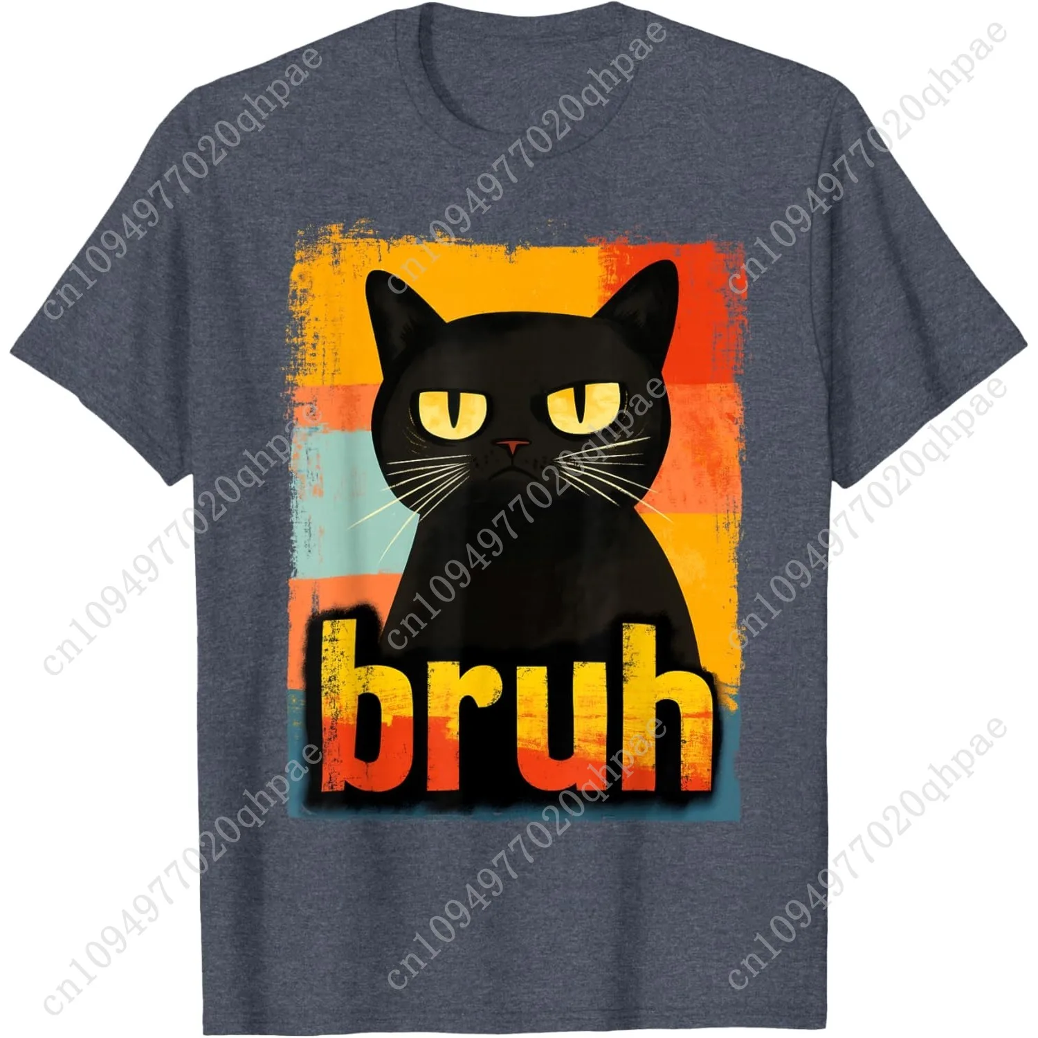 تي شيرت مضحك Cat Bruh للمراهقين والأولاد والبنات والرجال والنساء برسومات ميمي