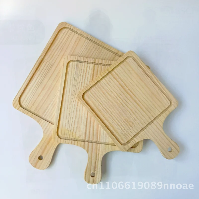 

Solid Wood Cutting Board Pine Cheese Board Wooden Food Tray Fruit Bread Plate Square Shape Modern Minimalist Style Non-Slip