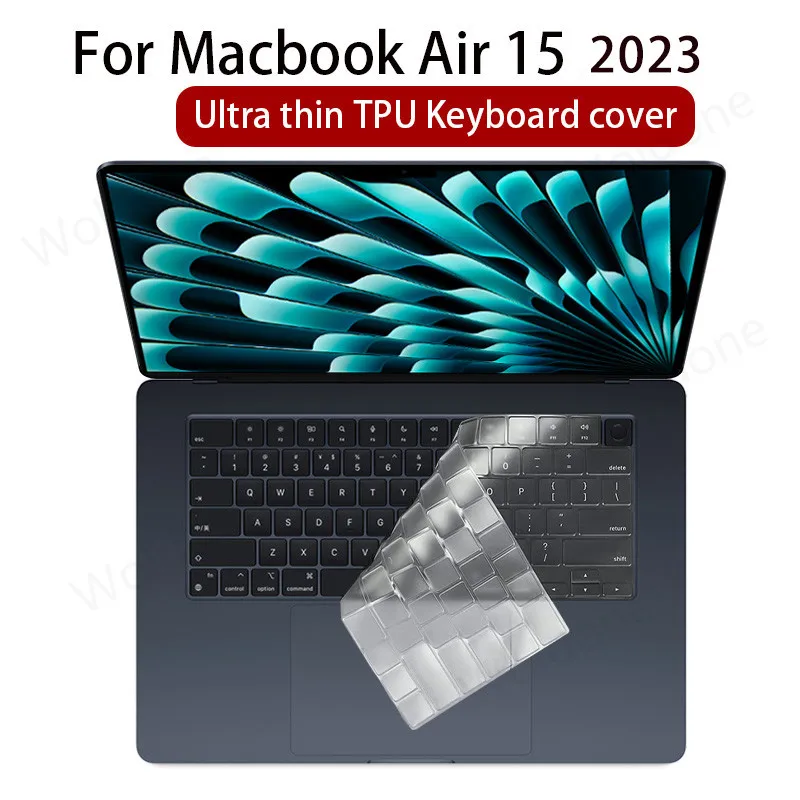 

Ультратонкий Прозрачный чехол для клавиатуры из ТПУ для нового MacBook 2023 Air 15,3 A2941 13,6 M2 chip 2022 Pro 14 M1 A2442A2485