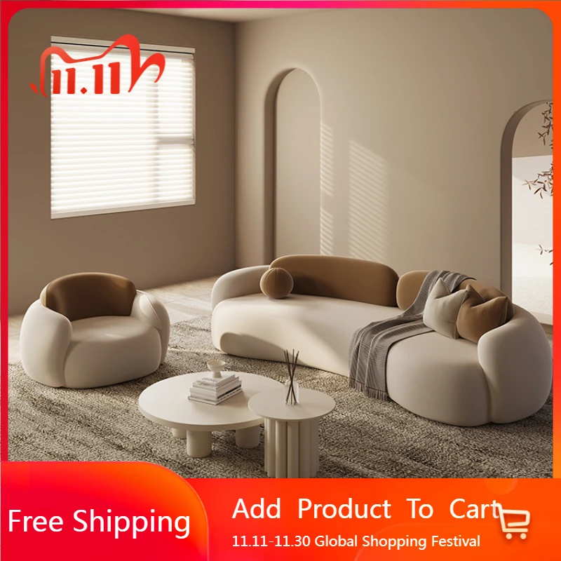 

Create Curved Living Room Sofas Lounge Minimalist Relaxing European Living Room Sofas Modern Light Luxury Muebles Furniture