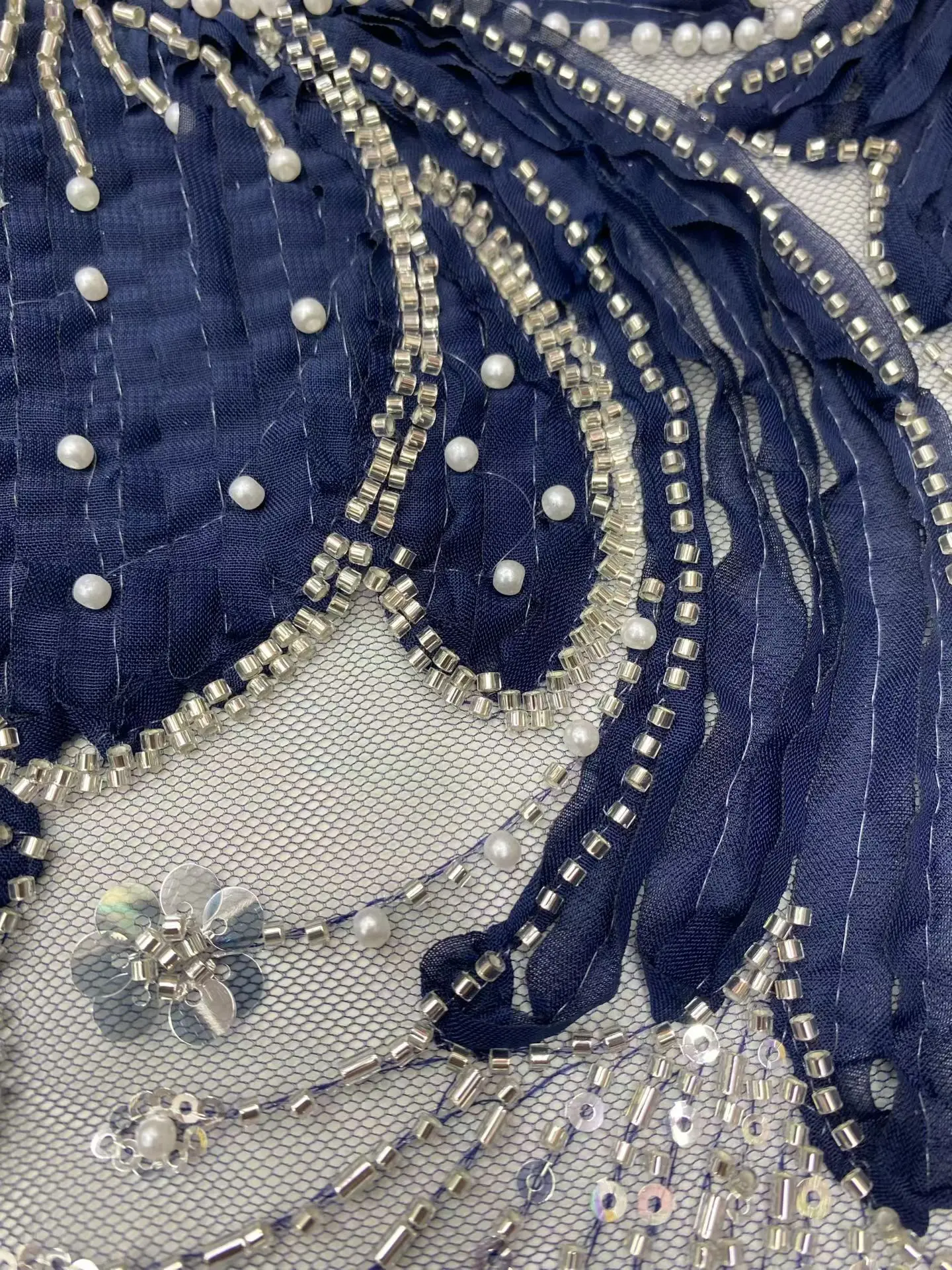 

Africa Nigerian 2025 Sequins for Wedding Tulle Lace Fabric Dress Chiffon High Quality Party Guipure Sewing cotton 5Yard XL131