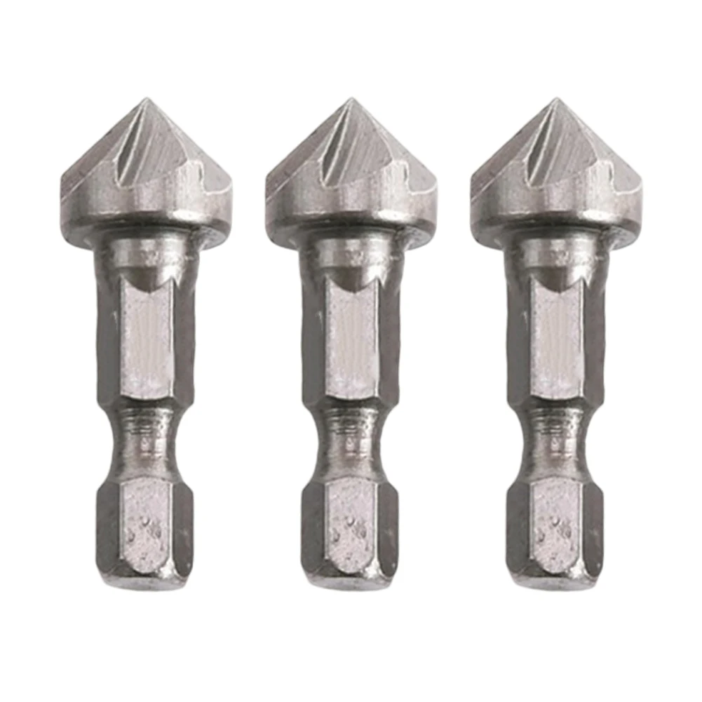 

6 Flute Drill bit Burr Removal Drilling Quick Cutting 1/4 Inch Shank Diameter 36*12.7mm Size 90 Degree Holes