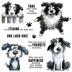 Mangocraft Paws And Funny Pet Dogs Cutting Dies Clear Stamp DIY Scrapbooking Metal Dies Silicone Stamp For Cards Albums Crafts