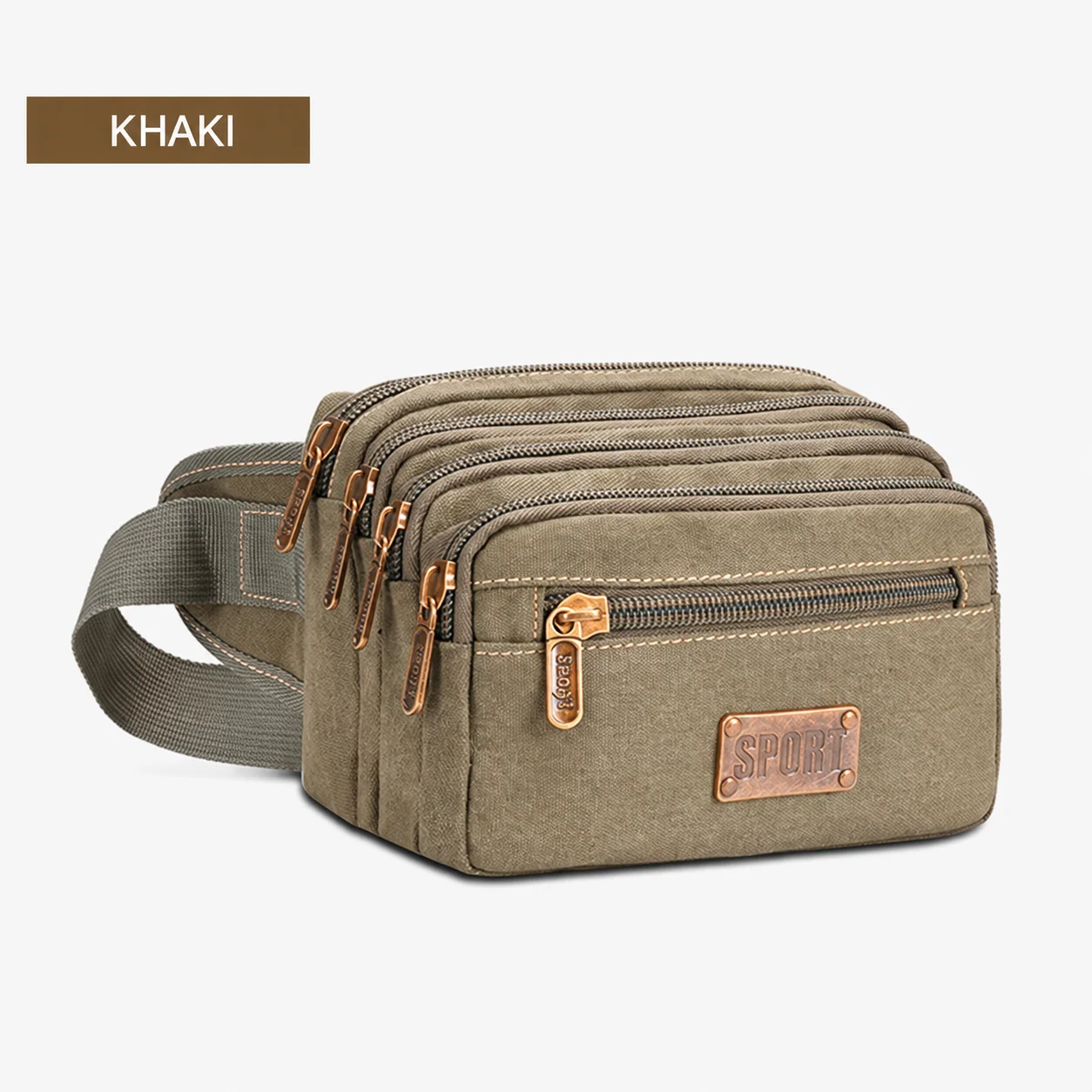 Canvas Waist Bags Multiple Pockets Multifunction Cashier Bag Large Capacity Outdoor Running Bag Shoulder Pocket
