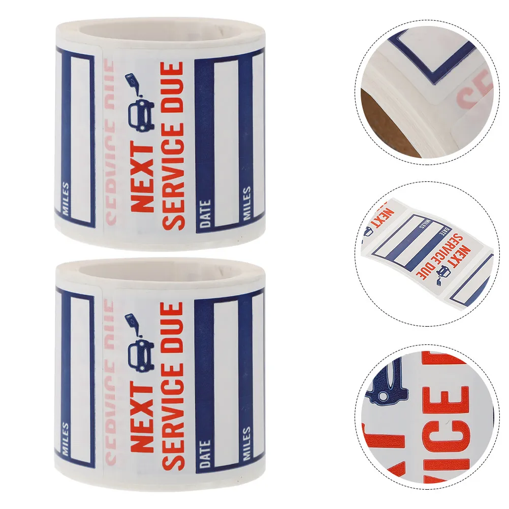 

300Pcs Car Service Due Stickers Roll High Adhesion Maintenance Labels Stickers for Vehicle Oil Change Reminder Date Mileage