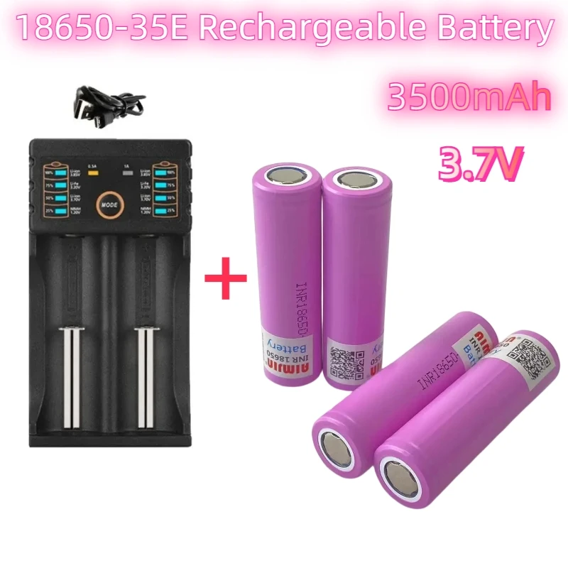 

3.7V 3500mah 18650 Battery For Samsung 35E INR 18650 20A Lithium Lon Battery Replacement External Battery+Charger