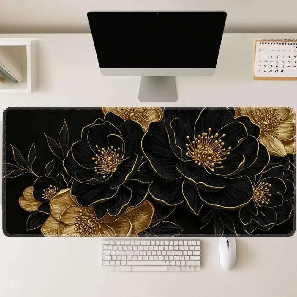 design-floral-preto-e-dourado-elegante-mouse-pad-de-anime-organizadores-de-mesa-e-bandejas-para-escritorio-tapetes-de-mouse