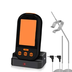 Upgraded Version of Wireless Dual Temperature Double Needle Barbecue Thermometer Kitchen Meat Thermometer BBQ Fork