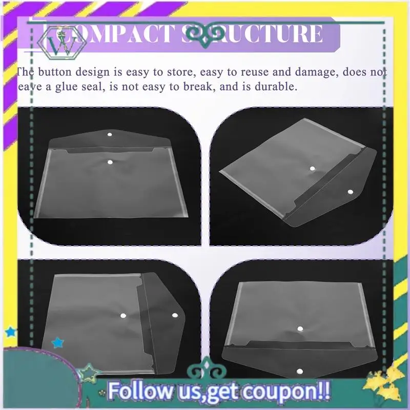 Bolsa de carpetas A4 de A28Q-100PCS, archivador de plástico transparente resistente al agua, papel de archivo, suministros de oficina, protectores de documentos