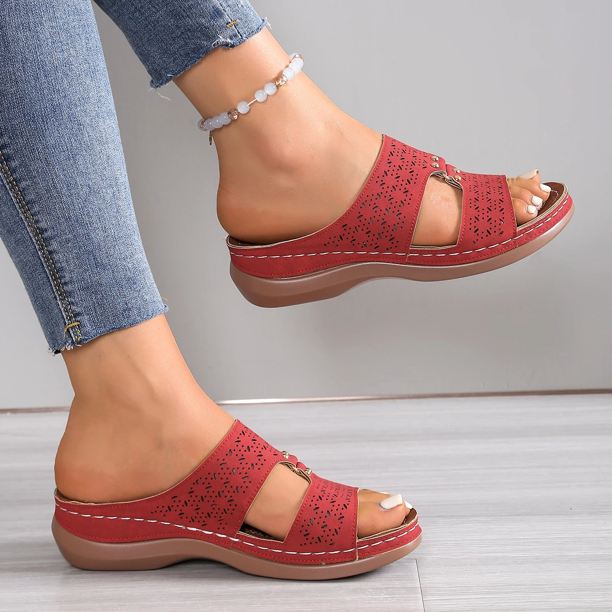 2026 verão feminino cunha chin - Leatherwork Rivets avaliação e preço