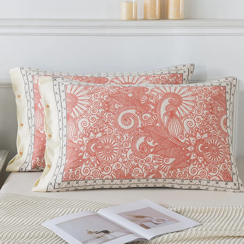 

Cotton Gauze Pillowcases for Pillows Soft Dakimakura-Style Decorative Cushions Sofa Pillow Covers, Moisture Absorbing Pair Set
