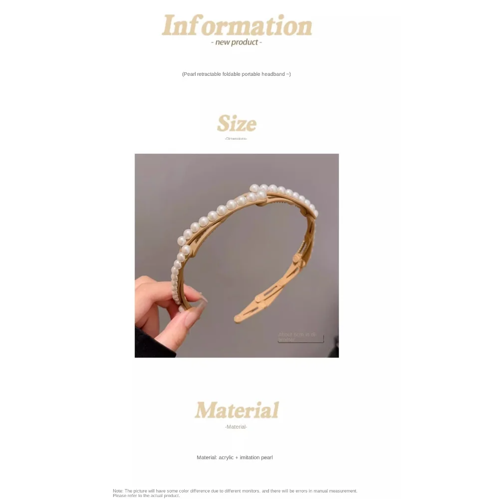 Fashion Rhinestone/Pearl Hair Hoop Extendable Styling Tools Hairbands Hair Accessories Headbands