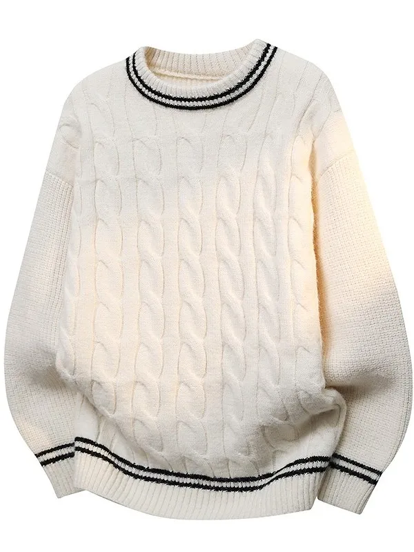 

Модный вязаный шерстяной свитер с круглым вырезом, утепленный, базовый, универсальный, на все сезоны, теплый, зимний, новинка, мужской трикотаж