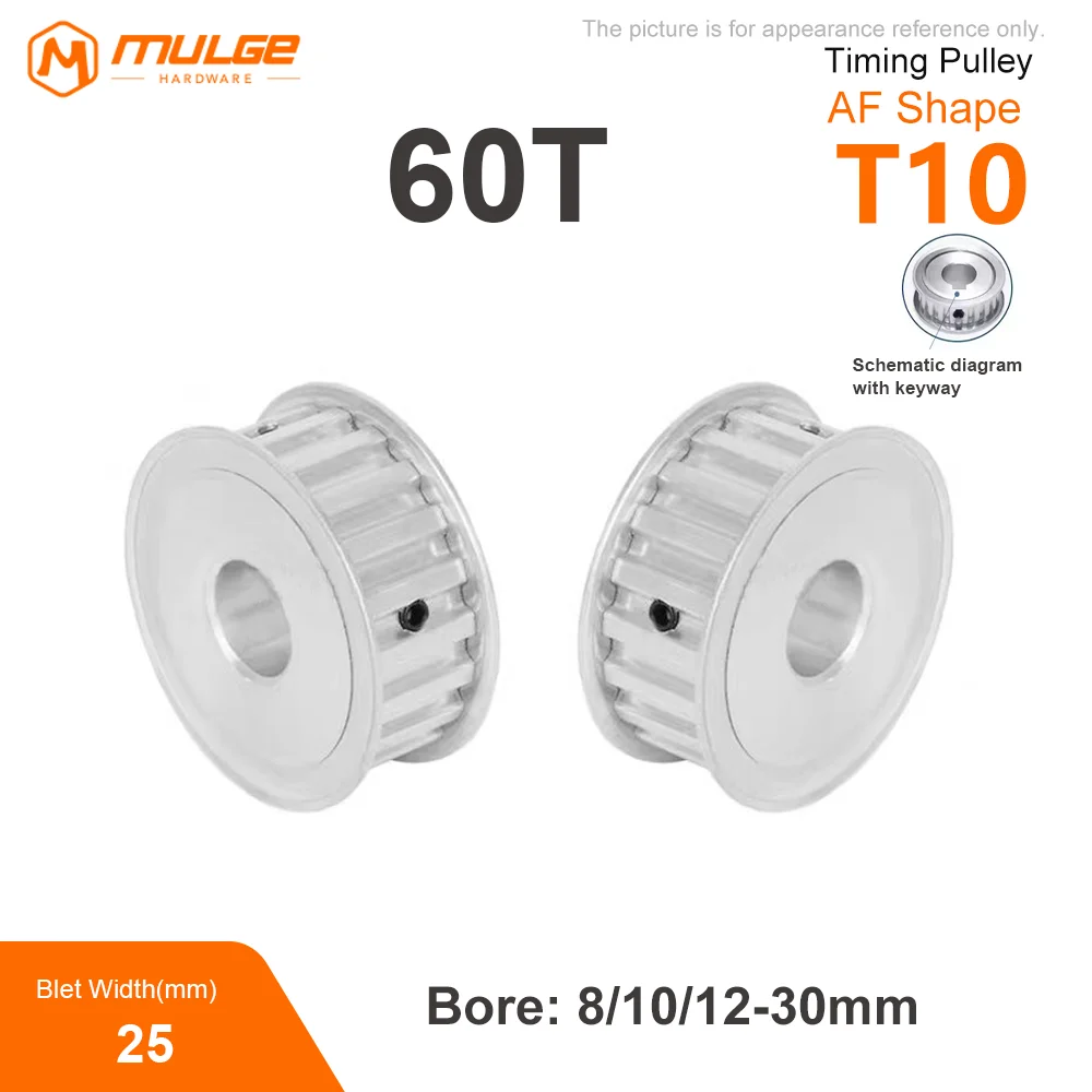 

Timing Pulley T10-60T pore size 8-30mm Alloy Wheels AF Shape Teeth Pitch 10mm Match With T10 Width 20/25/30mm Timing Belt