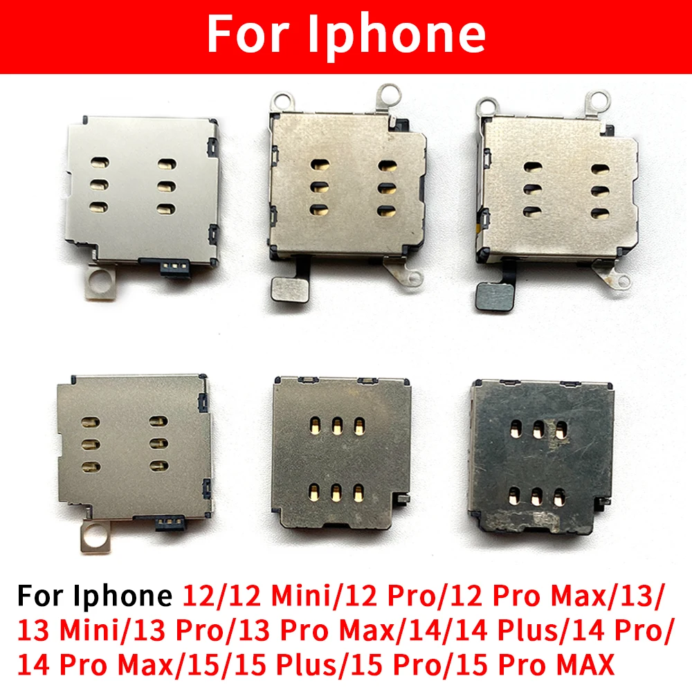 

SIM Card Tray Socket Slot Adapter Connector Reader Flex Cable Replacement Parts For Iphone 15 14 13 12 Pro Max Mini Plus