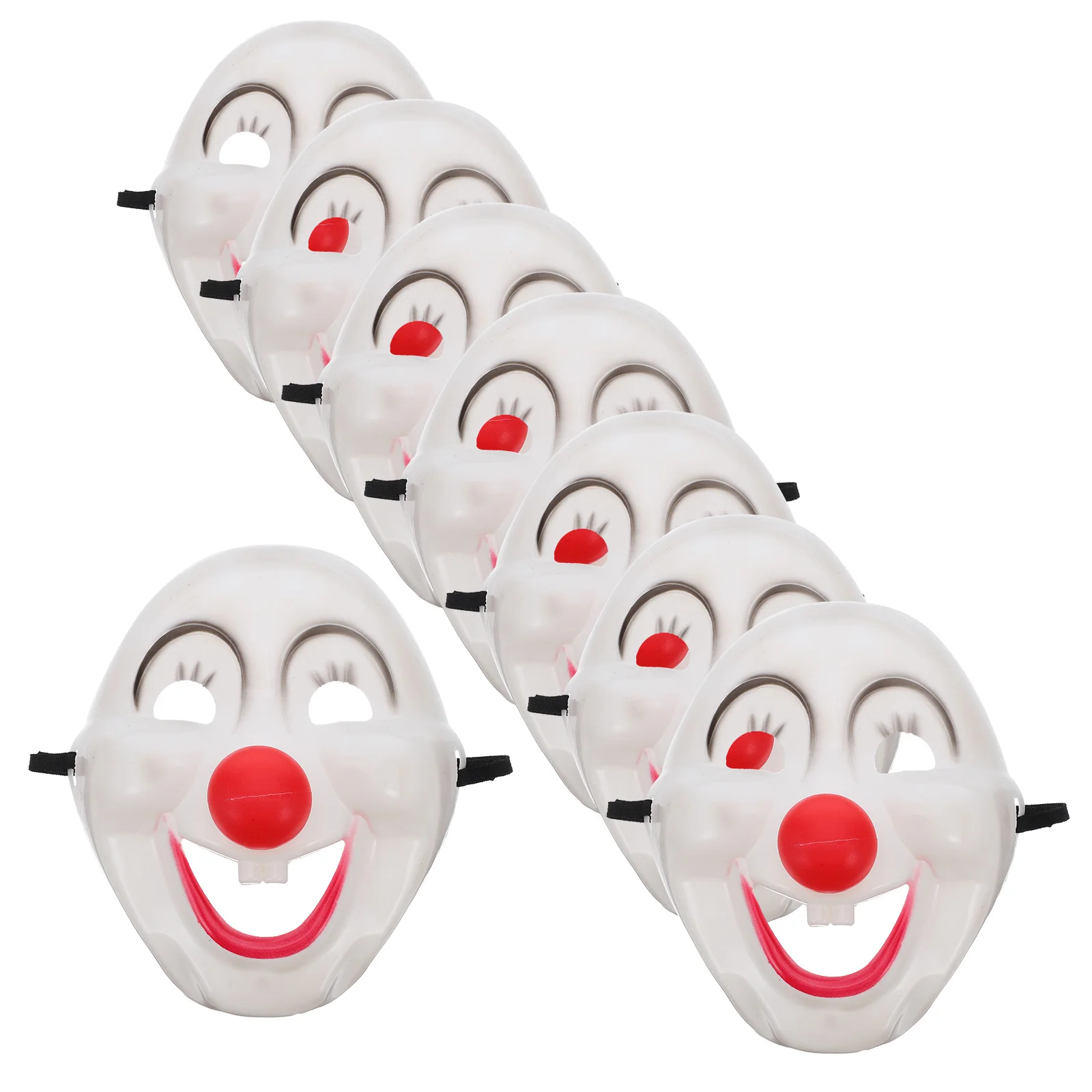 

8Pcs Masquerade Mask Clown Party Mask Full Face PVC Plastic Lightweight Carnival Mardi Gras Costume Plastic Masks
