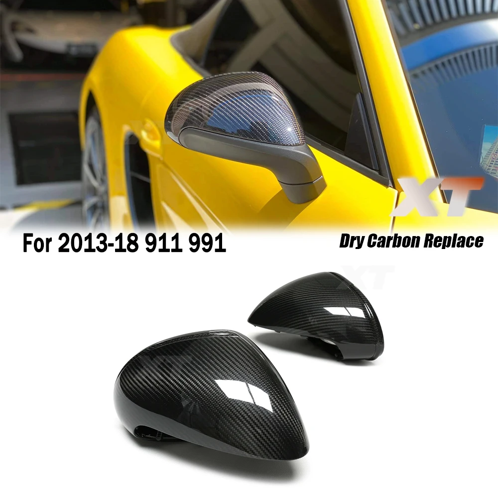 

Forged For 2013-18 Porsche 911 991 Carrera Targa 991.1 Real Dry Carbon Fiber Mirror Cover Rear View Side Caps Replacement