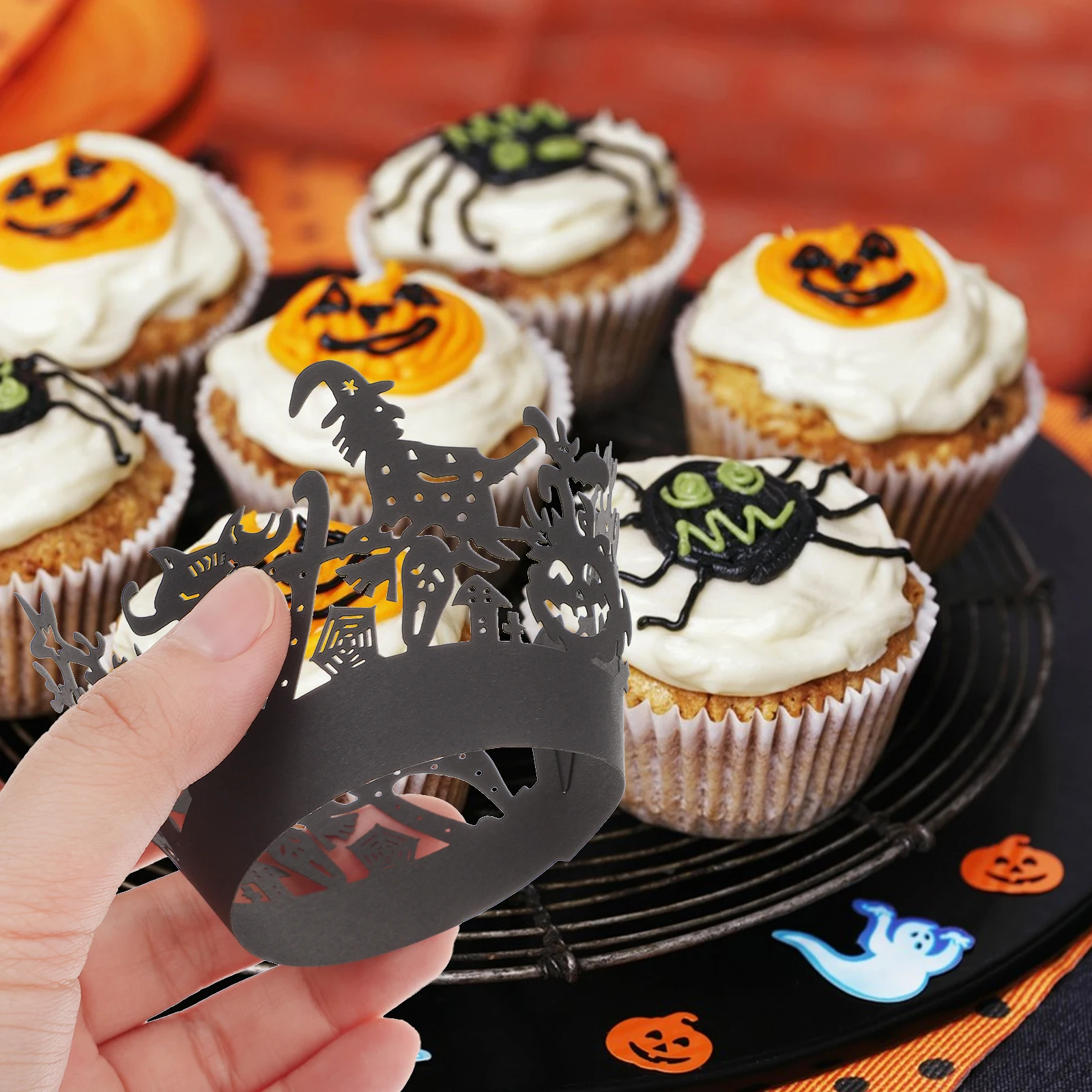

24 Pcs Lining Witch Paper Cup Baking Cups Small Halloween Cupcake Wrapper Ornament