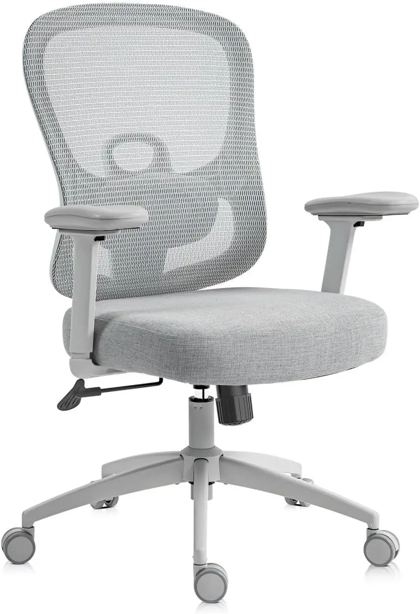 Chaise de bureau ergonomique avec dossier en maille, siège à ressorts intégrés, siège de travail exécutif, support lombaire multifonctionnel