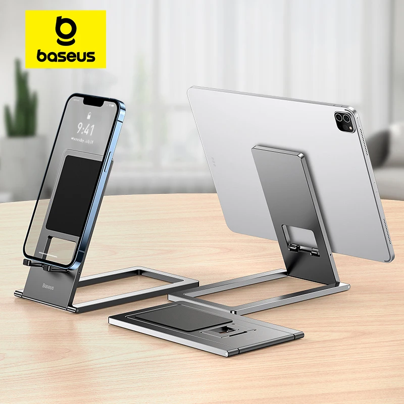 Baseus-Soporte de escritorio de Metal plegable para iPhone 14 Pro Max iPad Pro 2021 2020, soporte de escritorio para tableta, soporte para portátil