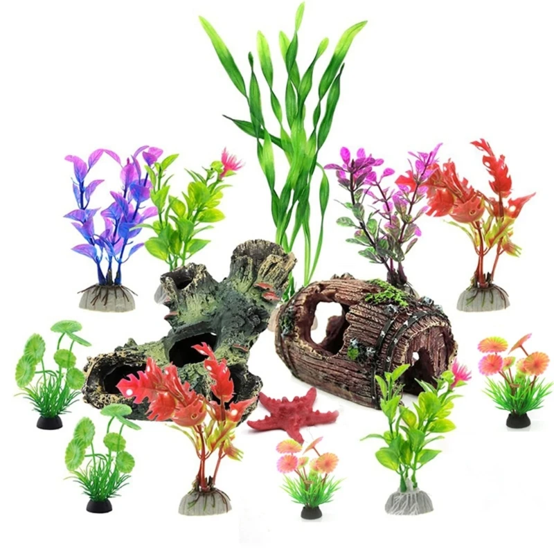

14pcs Realistic Trees Aquariums Decoration Natural Aquascapes Ornaments for Fish Tanks of Various Size