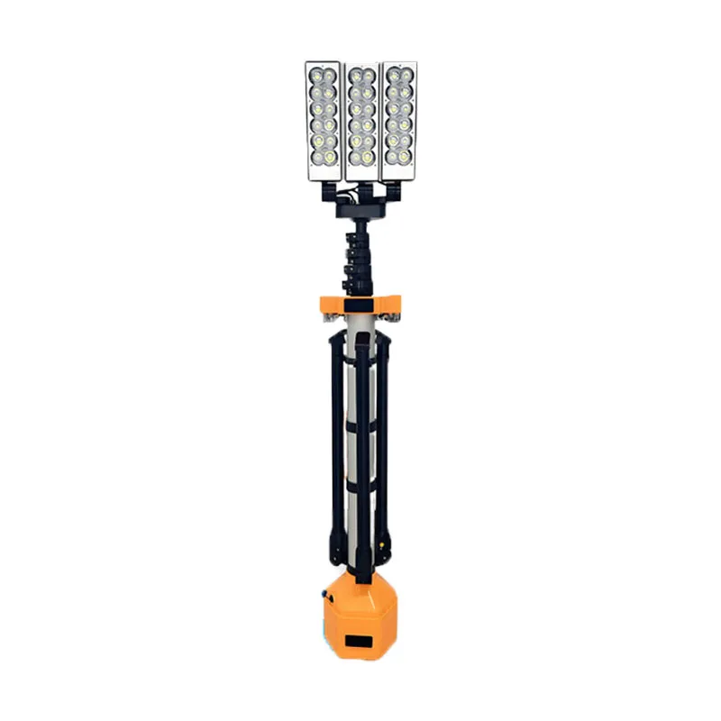 

180W Portable Telescopic LED Scene Light Tower 4 Meter Remote for Construction Rescue with Battery & Tripod IP65 Rating
