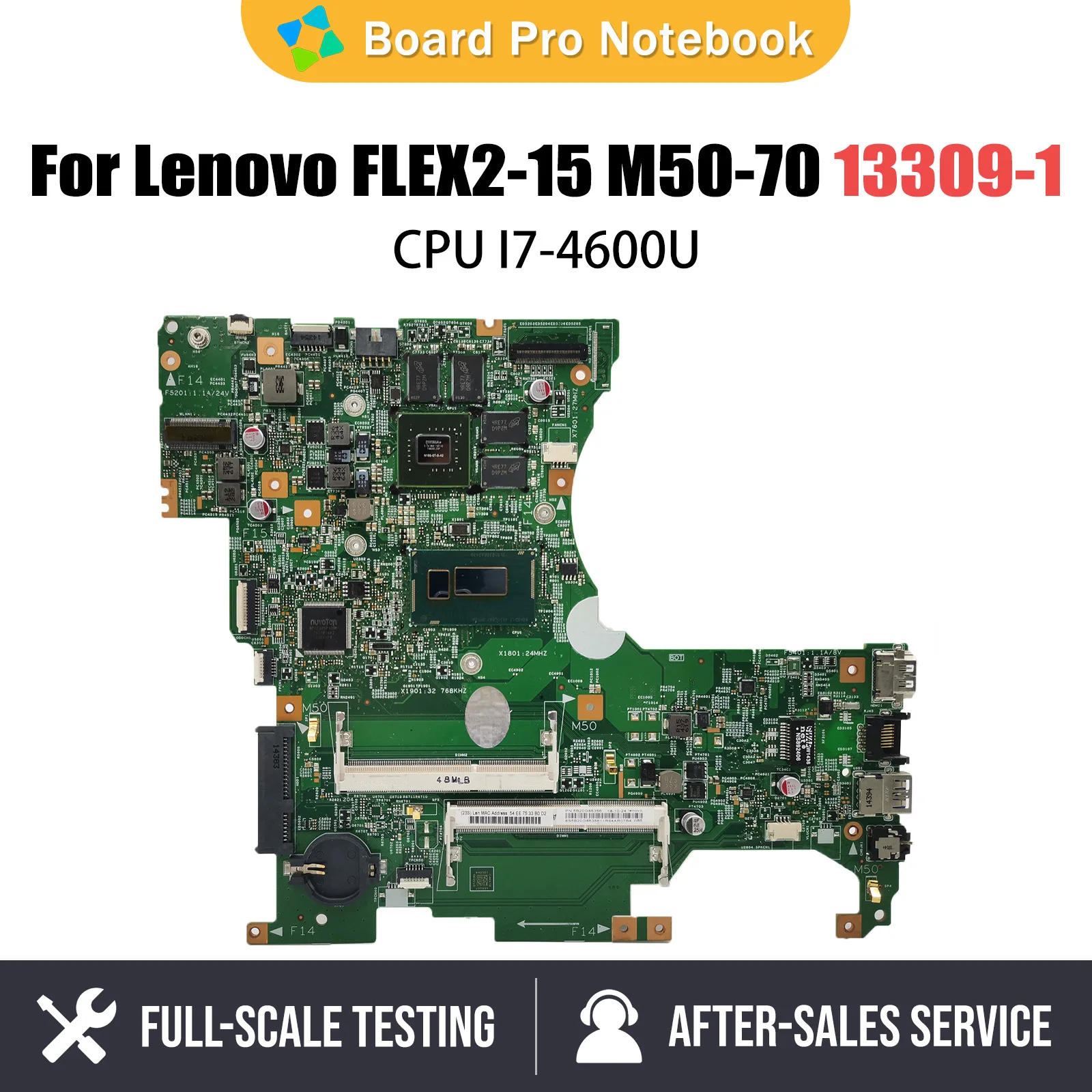 

13309-1 448.00T04.0011 Notebook Mainboard For Lenovo FLEX2-15 M50-70 Laptop Motherboard With i7-4600U V2G DDR3 test work