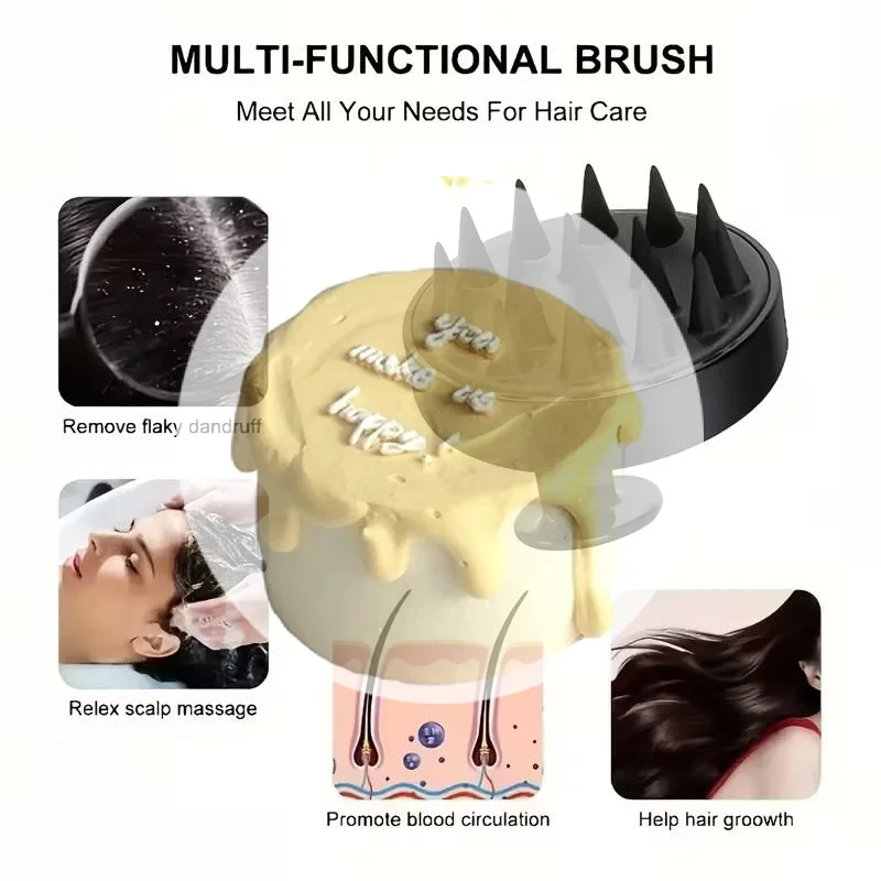 

(HG)2Pcs Shampoo Brush Head Scalp Massage Comb Hair Dye Tint Oil Applicator Bottle With Brush Barber Salon Hair Styling Tools