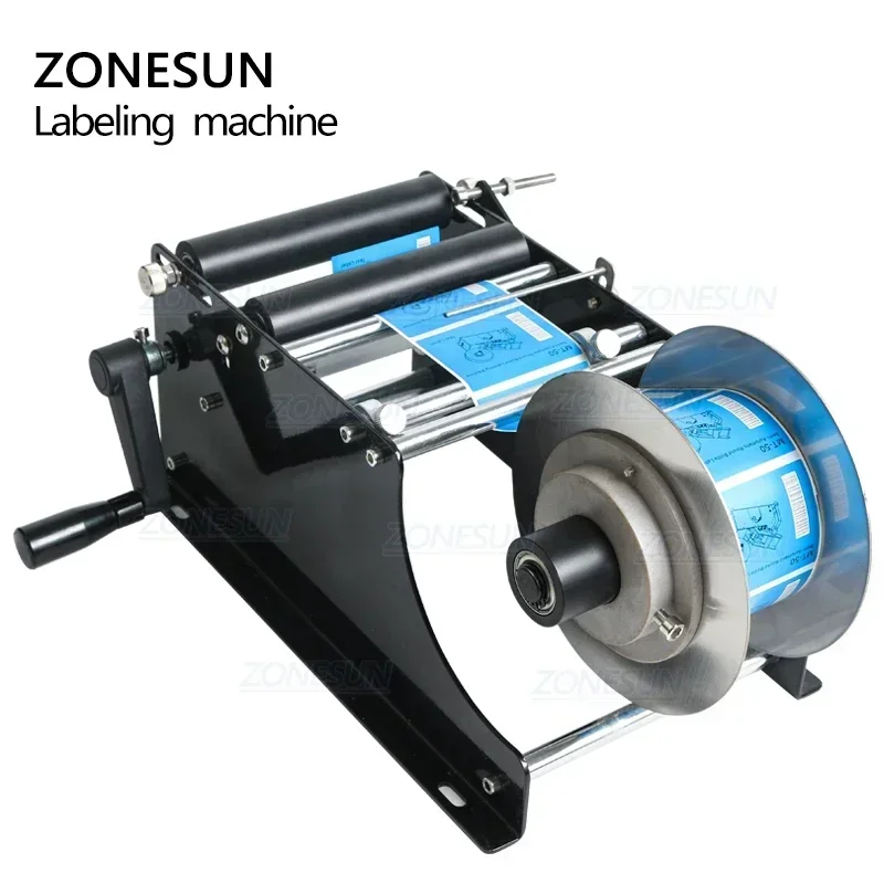 Label Applicator Manual Round Bottle Labeling Machine For Applying Cylindrical Jar Can Tube With Handle ZS-50 ZONESUN