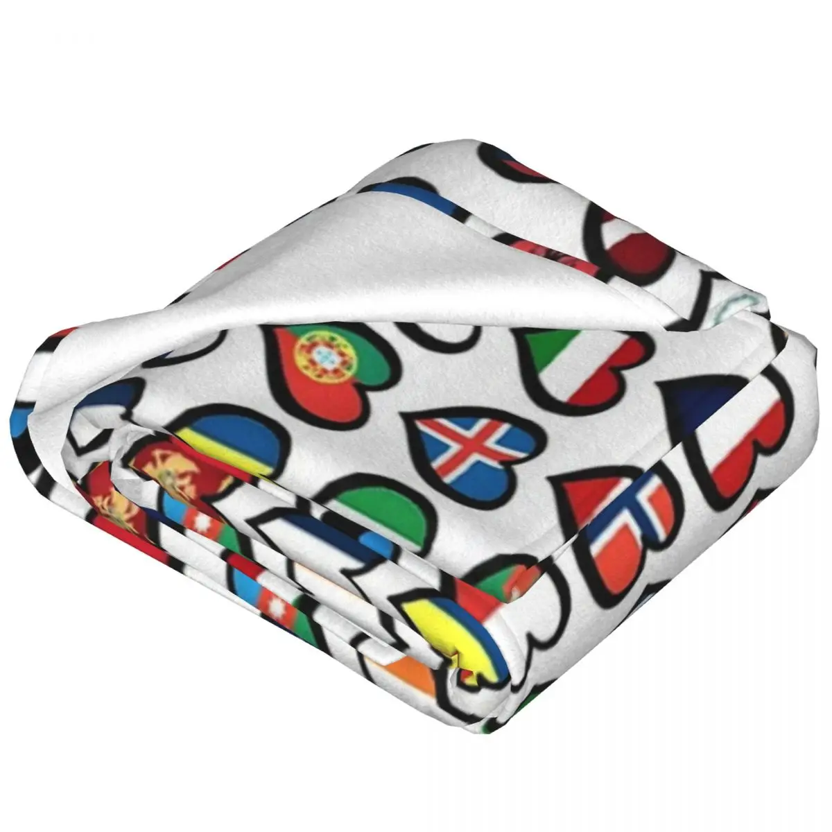 Eurovision Song Contest Flags Hearts Blankets Fleece Throw Blankets Sofa Throw Blanket For Couch Bedding Travel Throws Bedspread