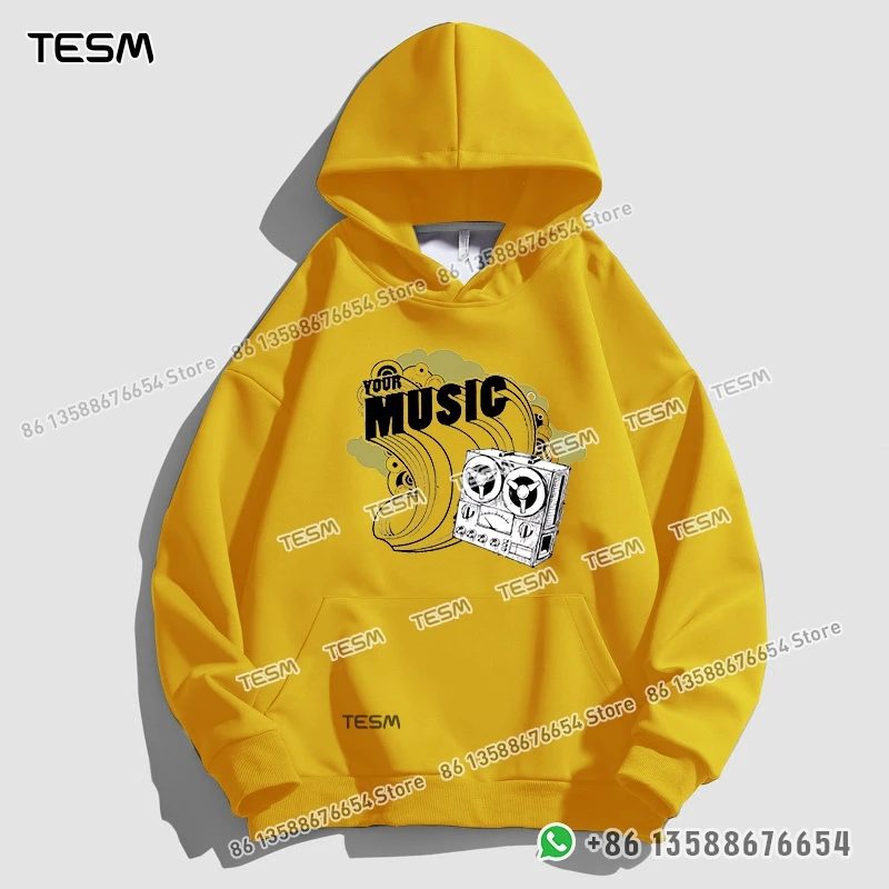 TESM الرجال النساء هوديي نمط مشغل الموسيقى العصرية البلوز الوالدين والطفل سترة رياضية علوية حزب البلوز طويلة الأكمام #4