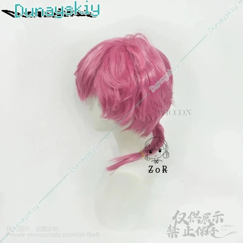 Ranma Saotome Cosplay Wig Anime Ranma 1/2 Dark Pink Ponytail Hair Black Fiber Hair+Free Wig Cap Halloween Male Female Customized view 4