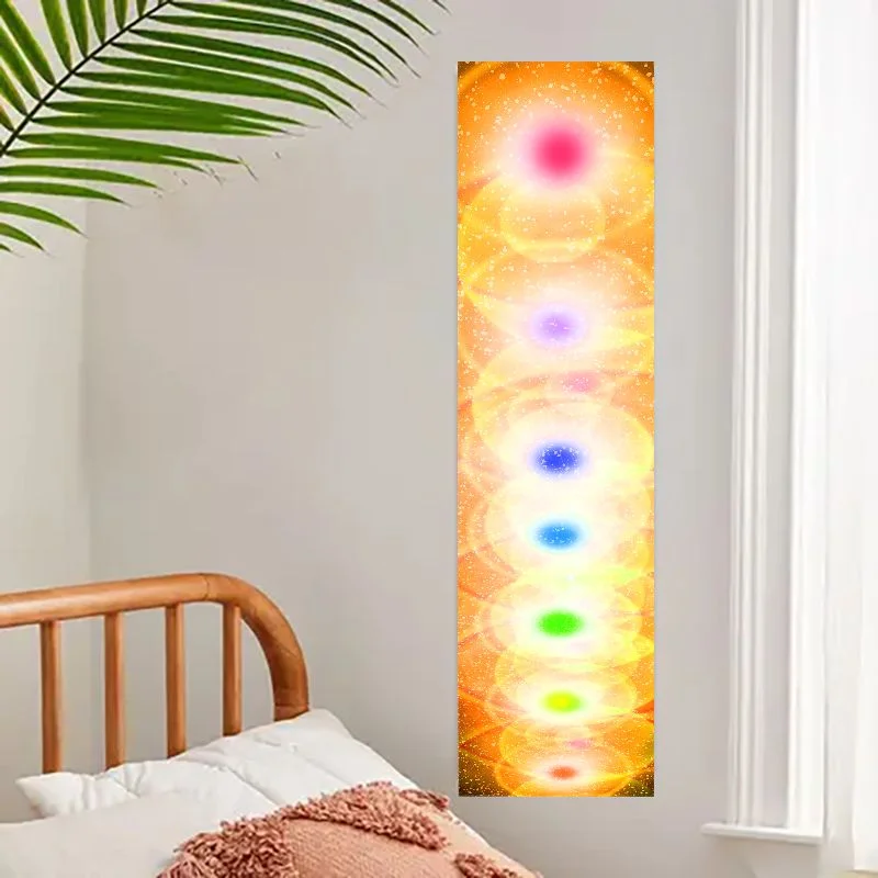 VIKAMA Aesthetic Flower Tapestry Rainbow Bloom Mosaic Art Yoga Studio Wall Hanging