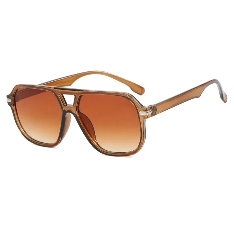 موضة مزدوجة شعاع برشام مربع النظارات الشمسية النساء الفاخرة العلامة التجارية مصمم ريترو مستطيل الشمس الزجاج خمر نظارات الظل الإناث