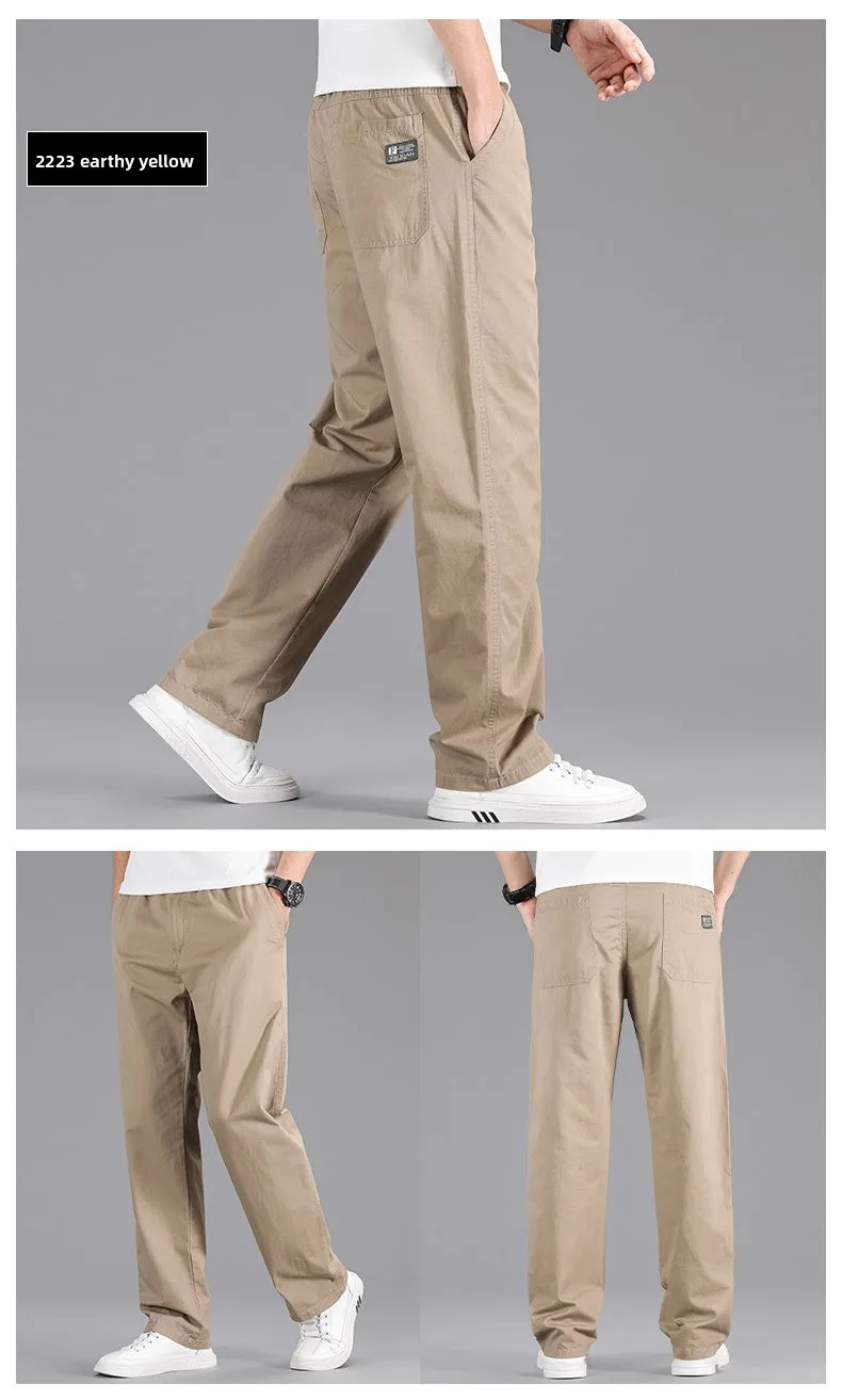 100 % Baumwolle, Outdoor, Arbeitshose, modisch, für Herren, für Reisen, zum Radfahren, für Sport, locker geschnitten, gerade Passform, Freizeithose – Detail 12