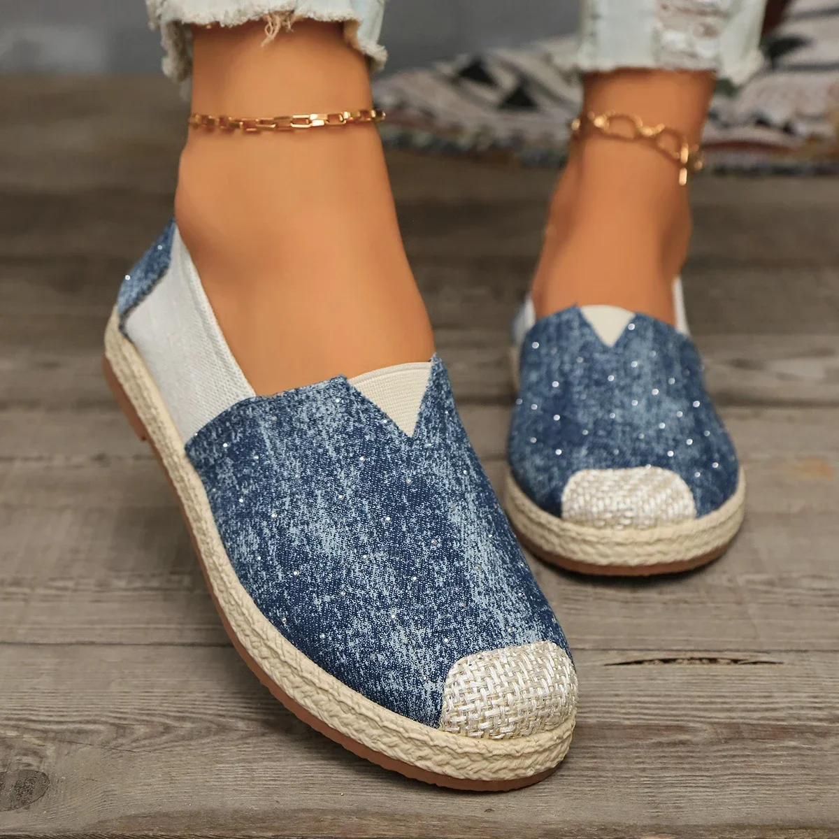 2024 New Summer Autumn Women Canvas Shoes Breathable Casual Shoes Slip-On Hemp Shoes Graffiti Espadrilles Women Footwear Flats