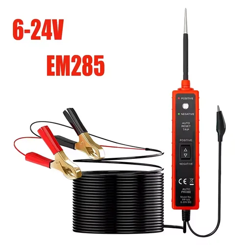 Probador de sonda de circuito de energía, luz de prueba de 6-24V CC, componente automotriz de cortocircuito, probador de continuidad de identificación de polaridad eléctrica
