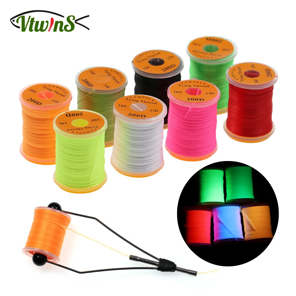 

Vtwins 200D UV Slowing Elastic Fly Tying Thread Line Premium Strong Durable Big Fly Thread For Tying Materials Accessories